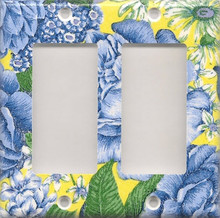 Blue & Yellow Flowers - Double GFI/Rocker