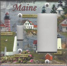 Lighthouses of Maine Double Combo Switch & GFI/Rocker