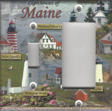 Lighthouses of Maine Double Combo Switch & GFI/Rocker