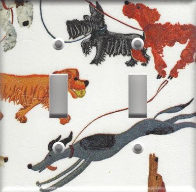 Cartoon Dogs - Greyhound, Poodle, Scottie - Double Switch