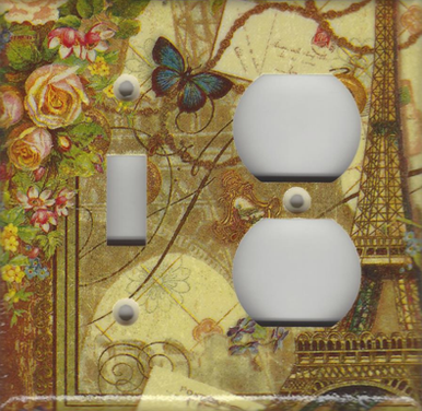 Eiffel Tower - Double Combo Switch & Outlet