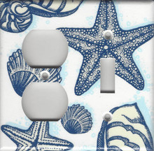 Blue Shell Double Combo Outlet & Switch