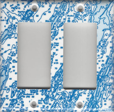 Nautical Chart Double GFI/Rocker