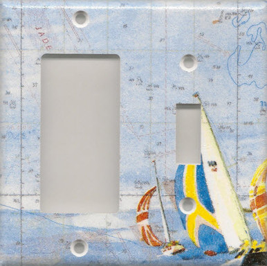 Sailboat Regatta - Double Combo GFI/Rocker and Switch
