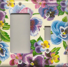 Lots of Pansies - Double Combo GFI & Switch