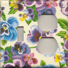 Lots of Pansies - Double Combo Switch & Outlet