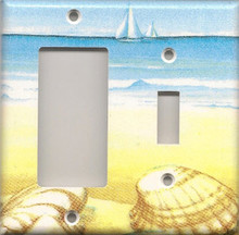 Blue and Yellow Shells - Double Combo GFI & Switch