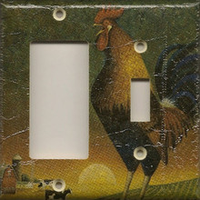 Barnyard Rooster - Double Combo GFI & Switch