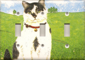 White and Black Cat - Triple Switch
