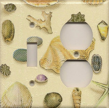 Tan Shells - Double Combo Switch & Outlet