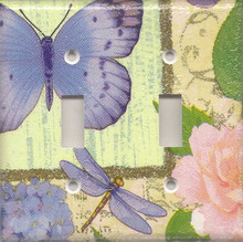 Purple Dragonfly & Butterfly - Double Switch