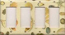 Tan Shells - Quadruple GFI/Rocker