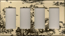 Black Toile - Quadruple GFI/Rocker