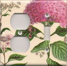 Pink Hydrangea - Double Combo Outlet & Switch