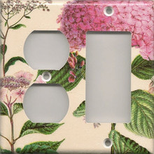 Pink Hydrangea - Double Combo Outlet & GFI/Rocker