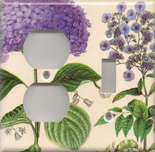 Purple Hydrangea - Double Combo Outlet & Switch