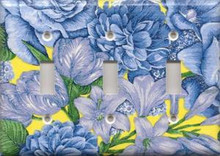 Blue & Yellow Flowers - Triple Switch