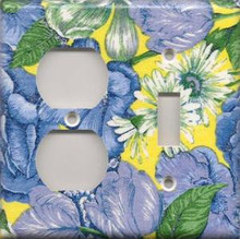 Blue & Yellow Flowers - Double Combo Outlet & Switch