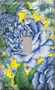 Blue & Yellow Flowers - Single Switch