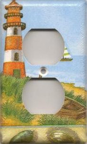 Red Lighthouse with Boats - Outlet