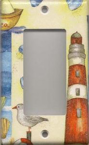 Red Lighthouse with Shells - GFI/Rocker