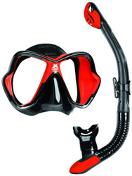 Mares X Vision Ultra Liquidskin Ergo Dry Mask & Snorkel Set. Black/Red 