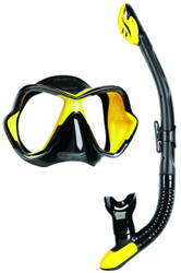 Mares X Vision Ultra Liquidskin Ergo Dry Mask & Snorkel Set. Black/Yellow 