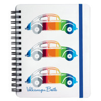 Official VW Beetle A6 Ring Binder Notepad - Coloured Stripes note book