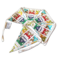 Official VW Camper Van Cotton Fabric Bunting - Montage