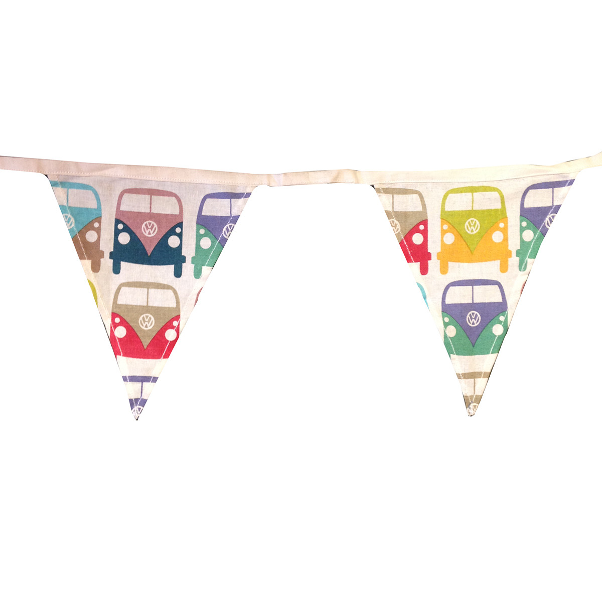 Official VW Camper Van Cotton Fabric Bunting Montage