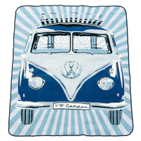 Official VW Camper Van Picnic Blanket  / Travel Rug with carrying bag - Blue