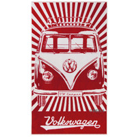 Official VW Camper Van Large Cotton Beach Swimming Towel - Red