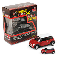 BMW Mini Cooper S Car Gift Box Set - 1:38 Model Car + 4Gb USB Flash Drive - Red