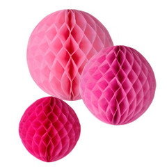 Honeycomb Tissue Paper Balls in Pink Ombre