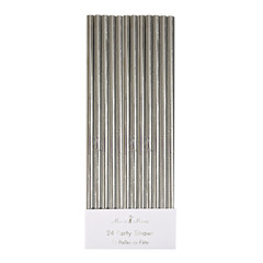 Paper Straws, Metallic Silver