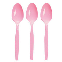 Candy Pink Plastic Spoons