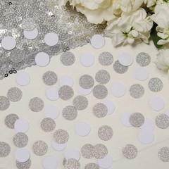 Confetti, Mini White and Silver Glitter