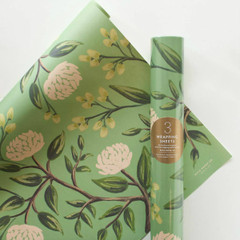 Rolled Wrapping Sheets, Emerald Peonies