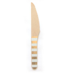 Wooden Cutlery, Gold Foil Stripe Knives