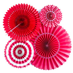 Paper Pinwheels, Red Party Fans