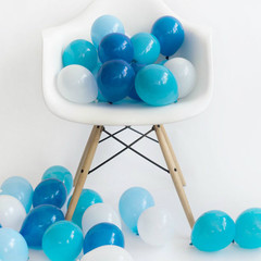 Mini Balloons: 36 Mixed Blue Minis