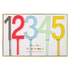 Multicolored Number Cake Toppers