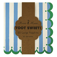 Toot Sweet Blue Striped Party Napkins, Large
