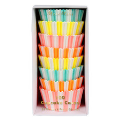 Neon Striped Cupcake Liners