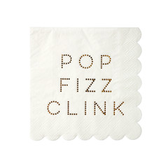 Pop Fizz Clink Napkins, Small, Gold