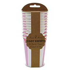Toot Sweet Pink Stripe Cups