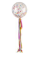 Happy Confetti Jumbo Balloon + Streamers