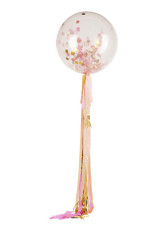 Pink Shimmer Jumbo Balloon + Streamers, 36"