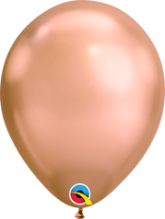 Chrome Balloons, Rose Gold, 7"