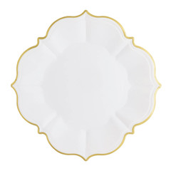 White Linen Lunch Plates 